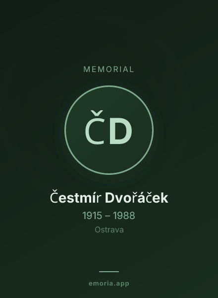 Memorial portrait of Čestmír Dvořáček