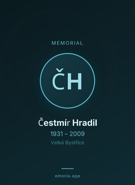 Memorial portrait of Čestmír Hradil