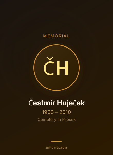 Memorial portrait of Čestmír Huječek