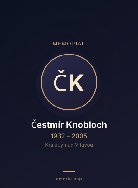 Memorial portrait of Čestmír Knobloch