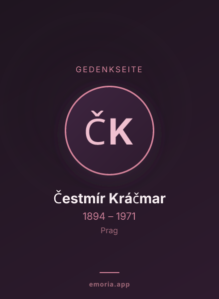 Gedenkportrait von Čestmír Kráčmar