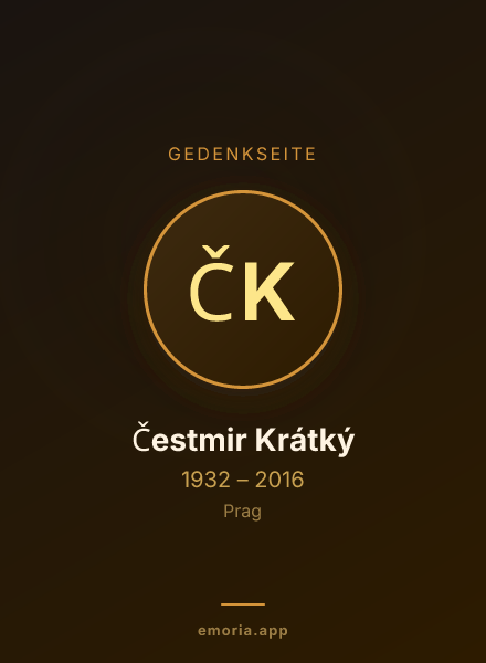 Gedenkportrait von Čestmir Krátký