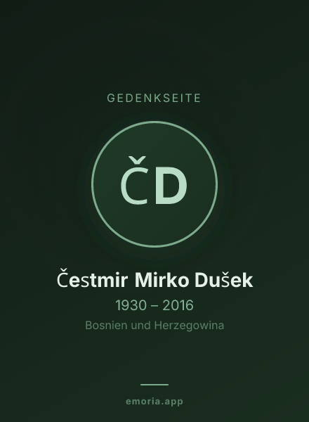 Gedenkportrait von Čestmir Mirko Dušek