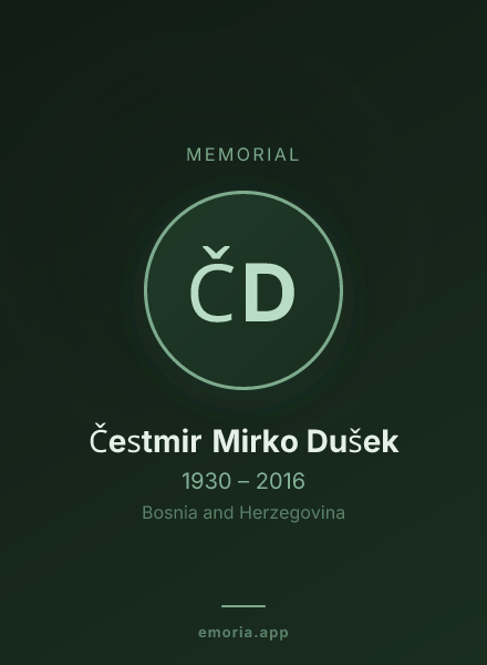 Memorial portrait of Čestmir Mirko Dušek