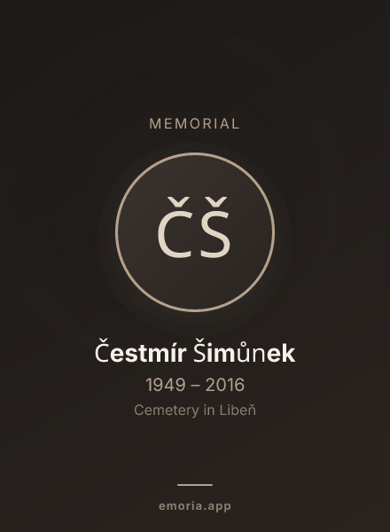 Memorial portrait of Čestmír Šimůnek