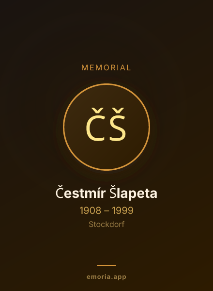 Memorial portrait of Čestmír Šlapeta