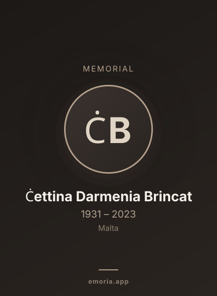 Memorial portrait of Ċettina Darmenia Brincat