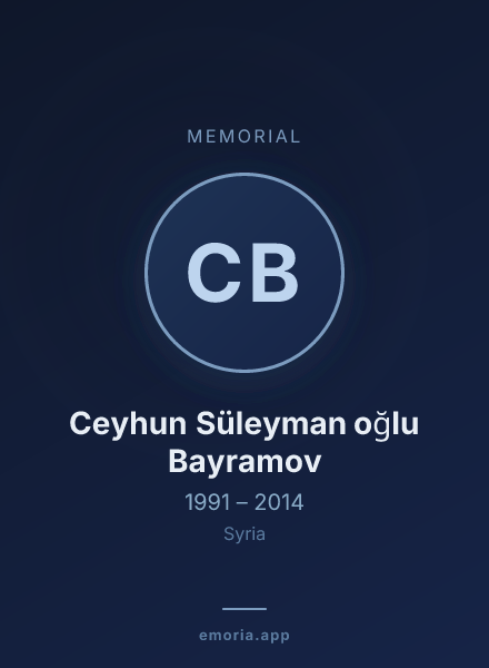 Memorial portrait of Ceyhun Süleyman oğlu Bayramov