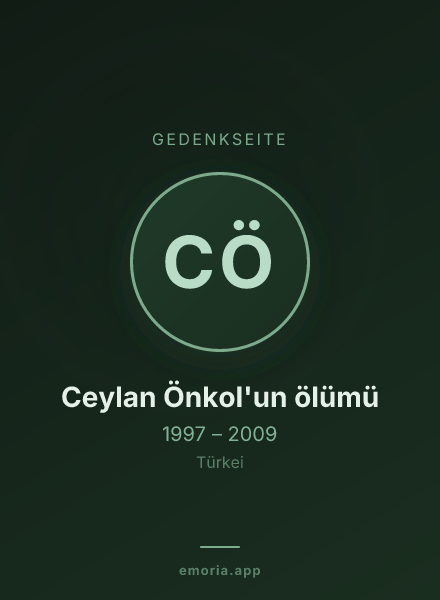 Gedenkportrait von Ceylan Önkol'un ölümü