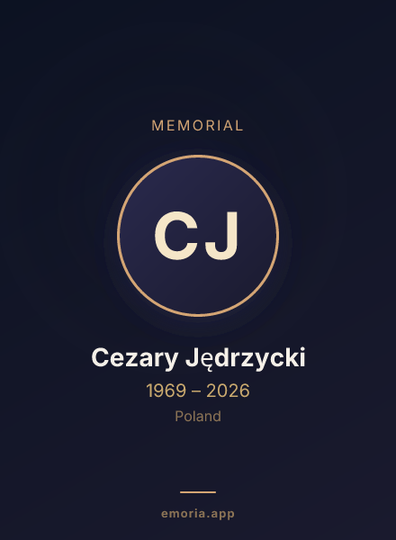 Memorial portrait of Cezary Jędrzycki