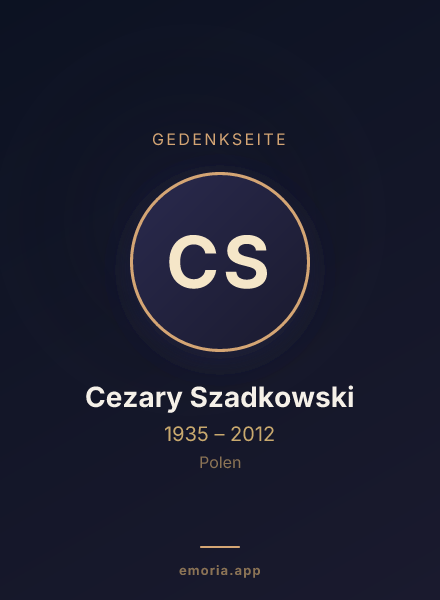 Gedenkportrait von Cezary Szadkowski