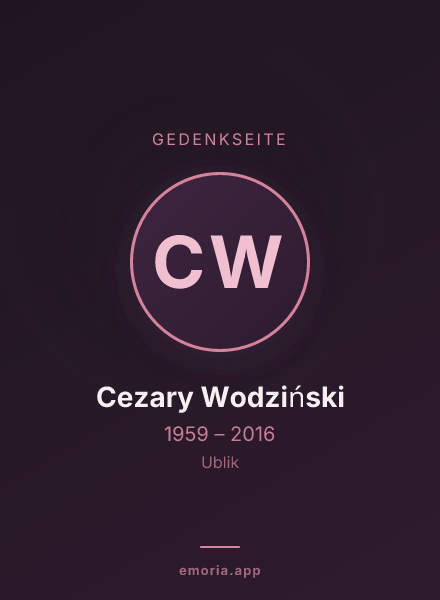 Gedenkportrait von Cezary Wodziński