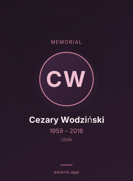 Memorial portrait of Cezary Wodziński