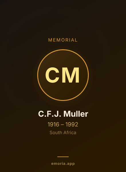 Memorial portrait of C.F.J. Muller