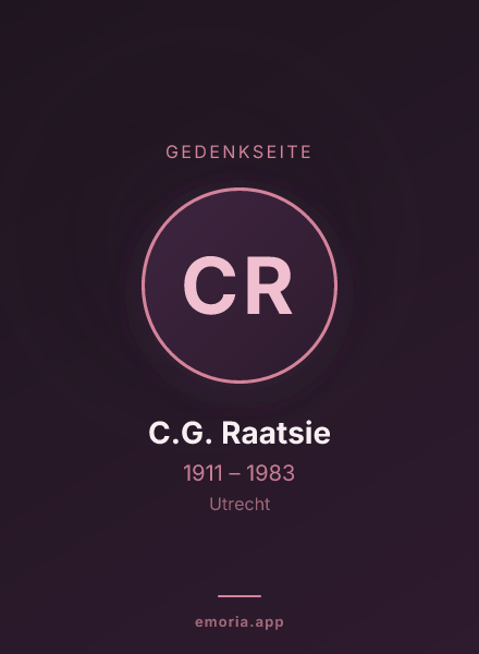 Gedenkportrait von C.G. Raatsie