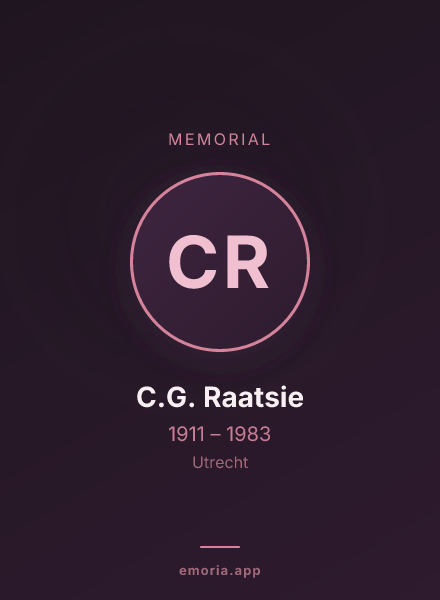 Memorial portrait of C.G. Raatsie