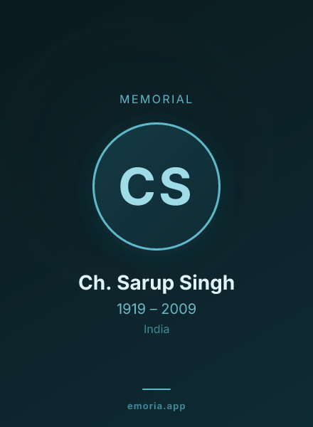 Memorial portrait of Ch. Sarup Singh