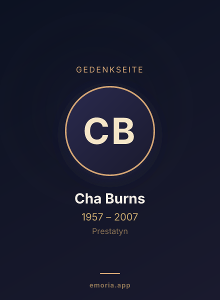 Gedenkportrait von Cha Burns