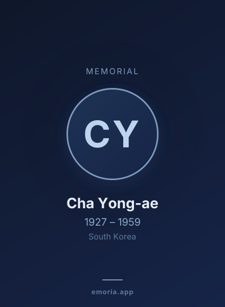 Memorial portrait of Cha Yong-ae