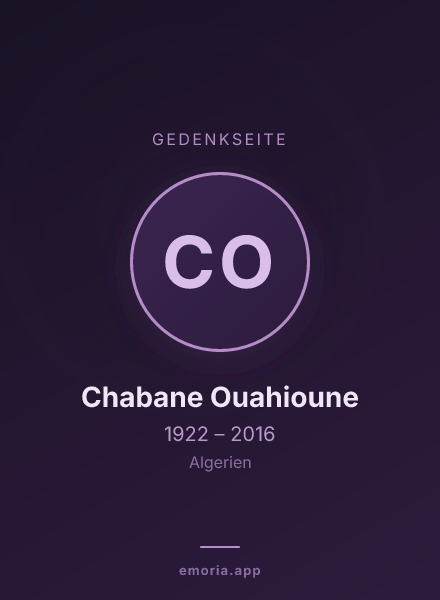 Gedenkportrait von Chabane Ouahioune