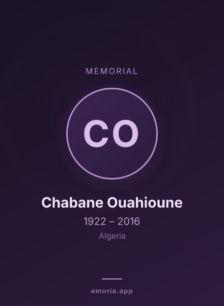 Memorial portrait of Chabane Ouahioune