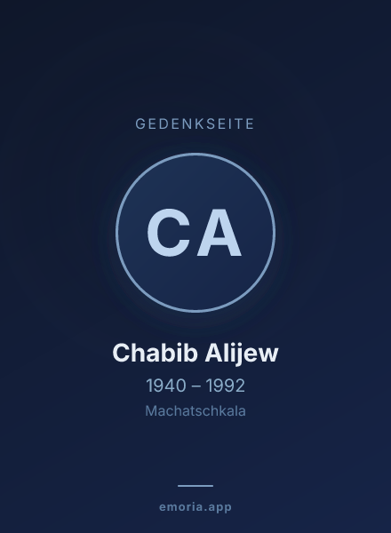 Gedenkportrait von Chabib Alijew