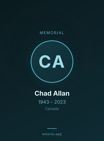 Memorial portrait of Chad Allan