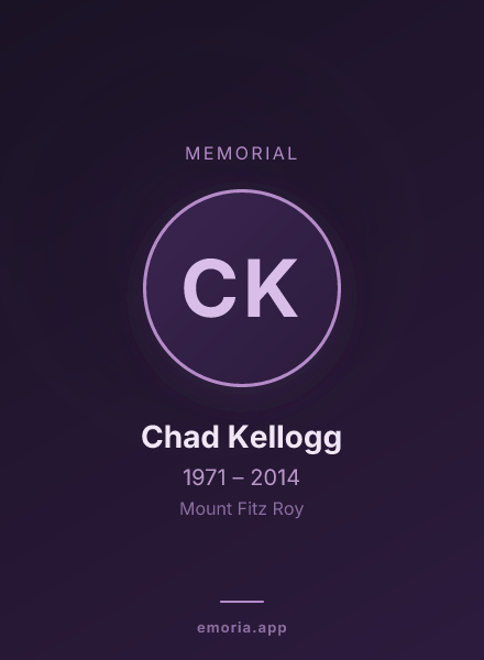 Memorial portrait of Chad Kellogg