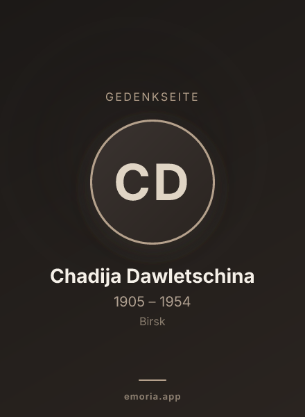 Gedenkportrait von Chadija Dawletschina