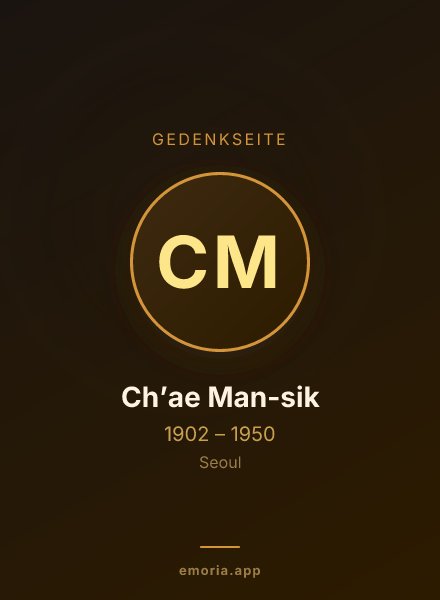 Gedenkportrait von Ch’ae Man-sik