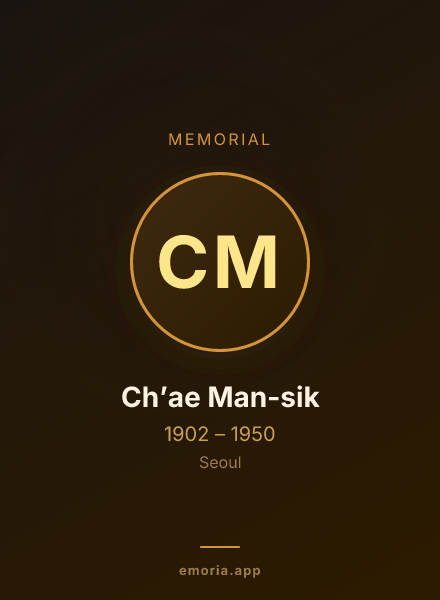 Memorial portrait of Ch’ae Man-sik