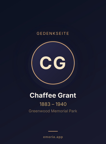 Gedenkportrait von Chaffee Grant