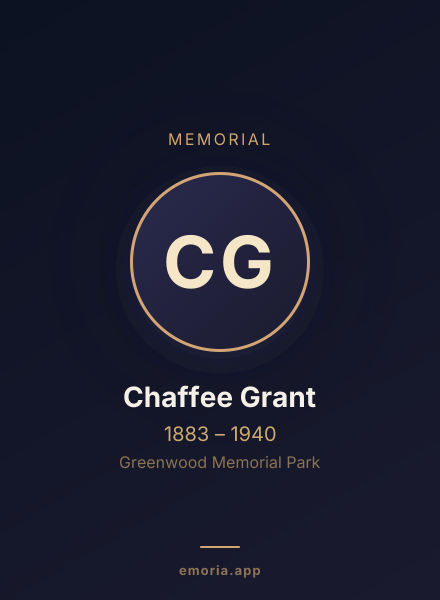 Memorial portrait of Chaffee Grant