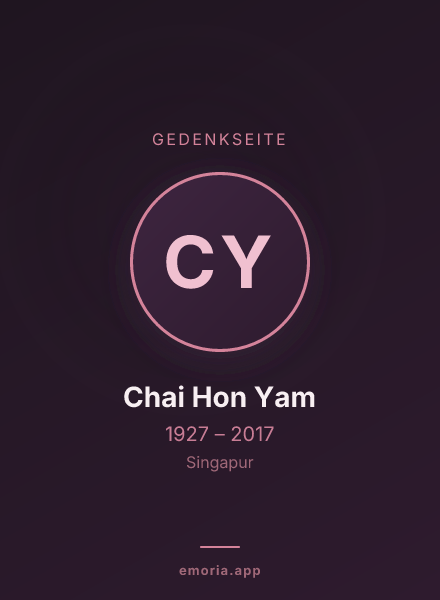 Gedenkportrait von Chai Hon Yam