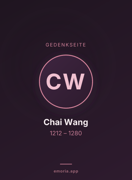 Gedenkportrait von Chai Wang