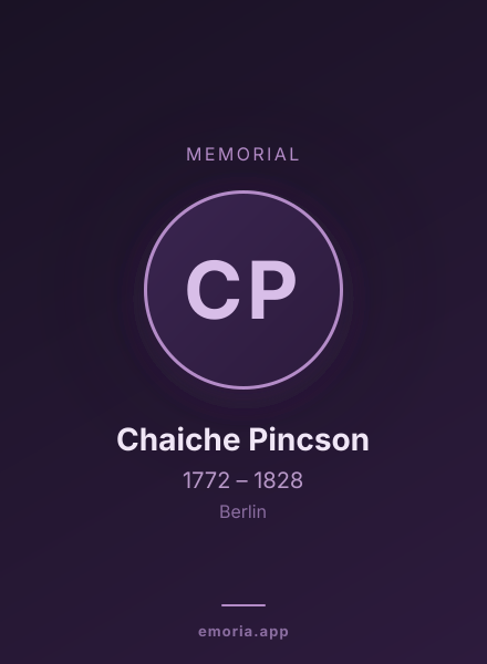 Memorial portrait of Chaiche Pincson