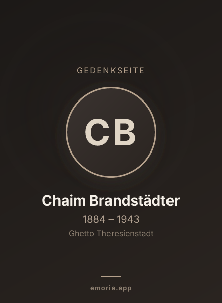 Gedenkportrait von Chaim Brandstädter