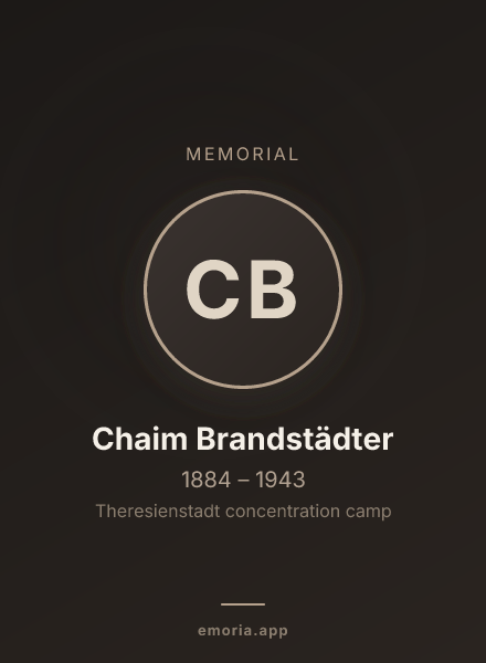 Memorial portrait of Chaim Brandstädter