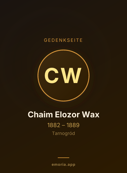 Gedenkportrait von Chaim Elozor Wax