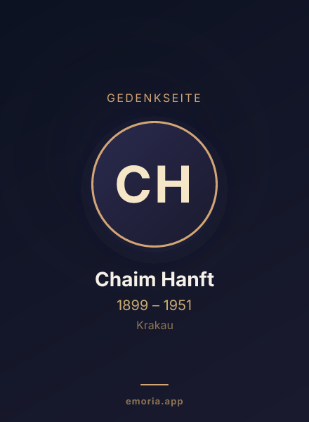 Gedenkportrait von Chaim Hanft
