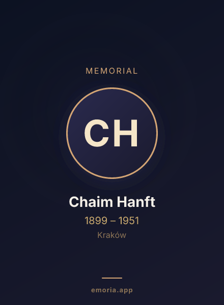 Memorial portrait of Chaim Hanft