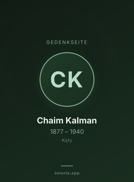 Gedenkportrait von Chaim Kalman