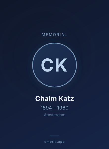 Memorial portrait of Chaim Katz