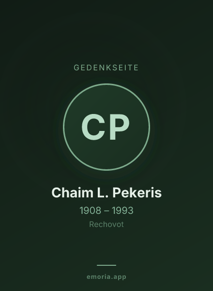 Gedenkportrait von Chaim L. Pekeris