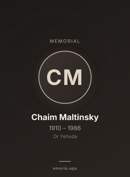 Memorial portrait of Chaim Maltinsky