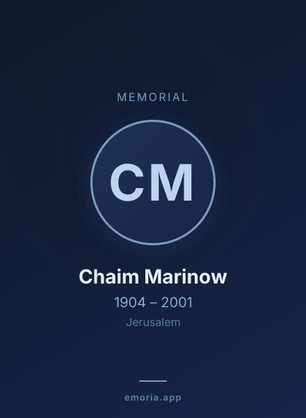 Memorial portrait of Chaim Marinow