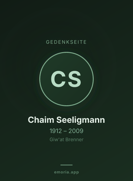 Gedenkportrait von Chaim Seeligmann