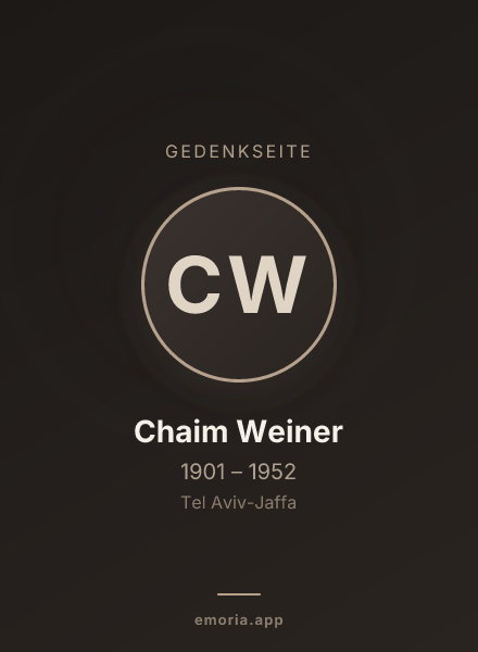 Gedenkportrait von Chaim Weiner