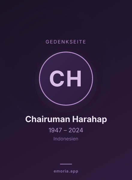 Gedenkportrait von Chairuman Harahap