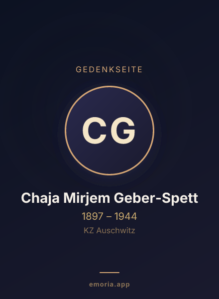 Gedenkportrait von Chaja Mirjem Geber-Spett